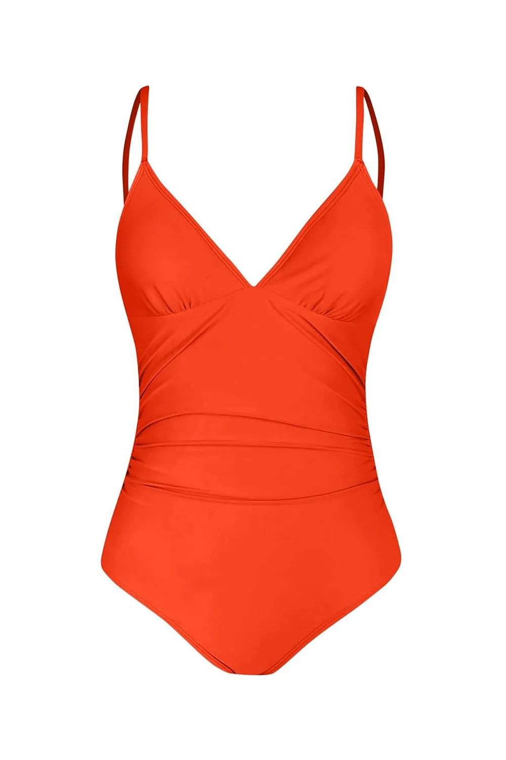 Women's One Piece Vintage Solid Deep V Swimsuit