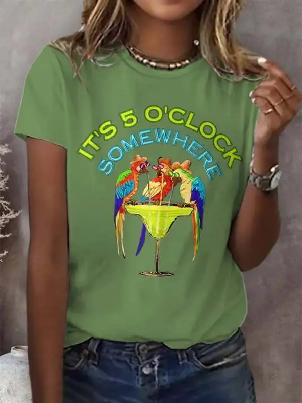 Women's Retro 5 O'clock Print T-Shirt