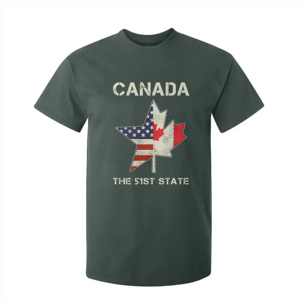 Canada The 51st State T Shirt For Kid Maple Canadian American Flag TS09