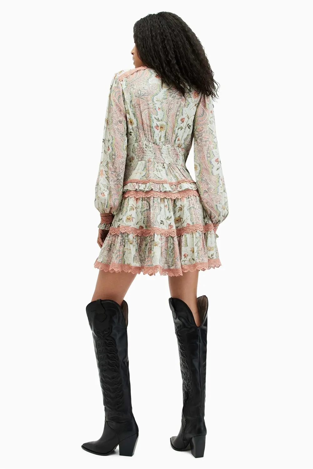 AllSaints Zora tiered dress