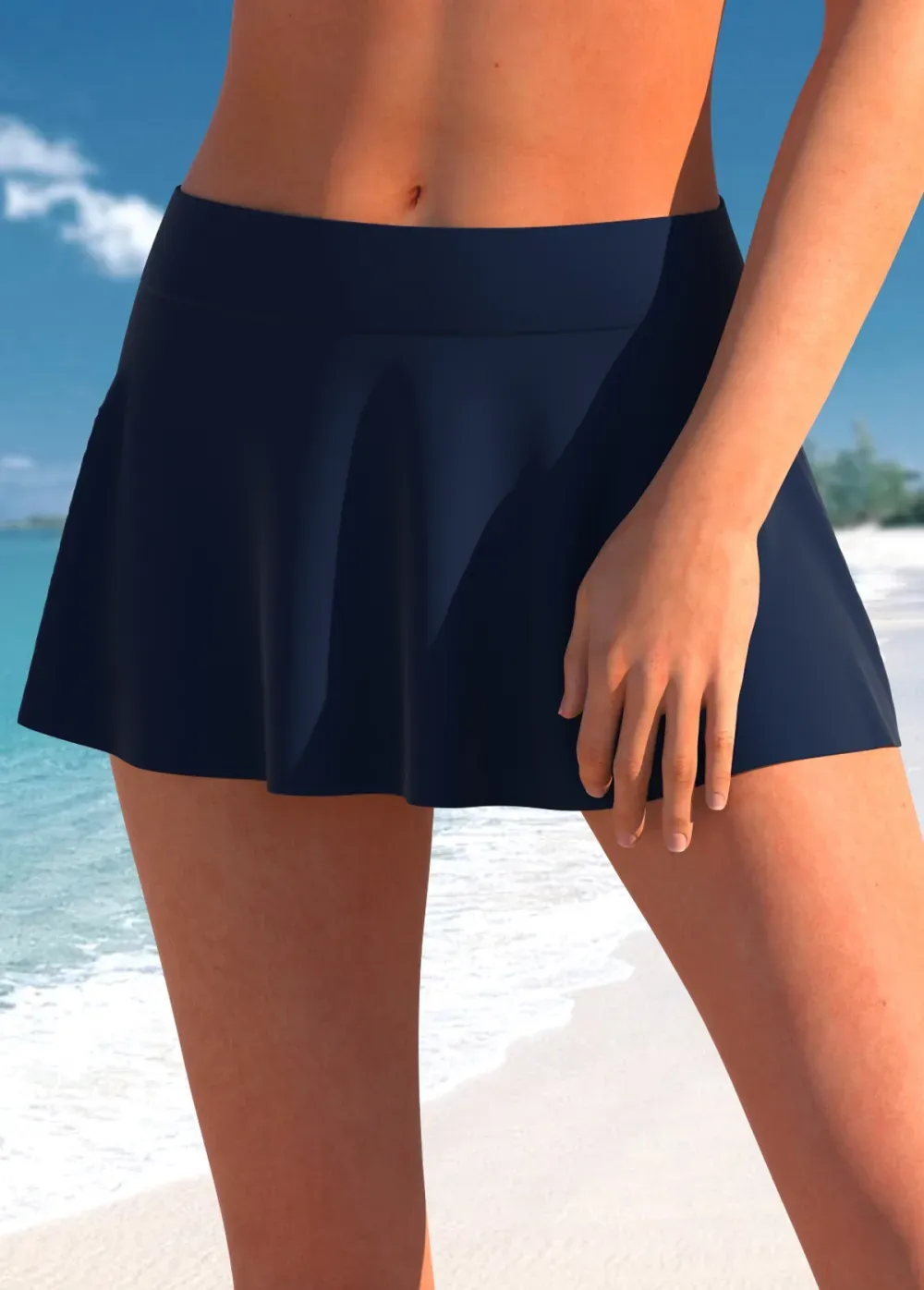 Drawstring Geometric Print Dusty Blue Tankini Top