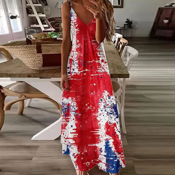 Women's Independence Day Flag Print Dress