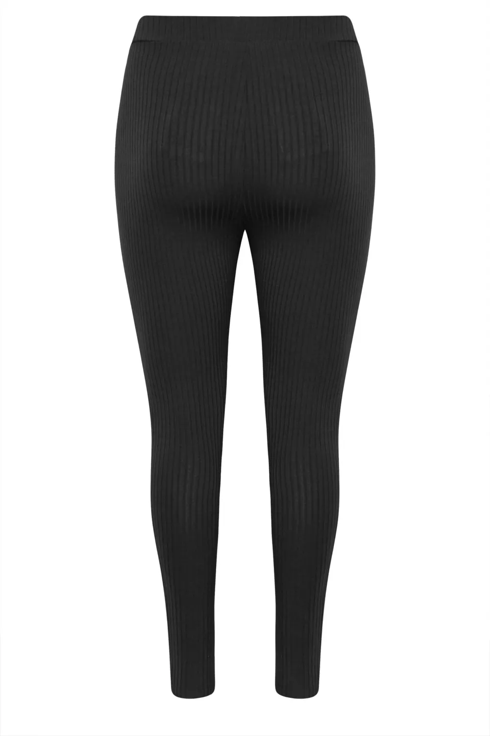 YOURS Curve Black Ribbed Leggings