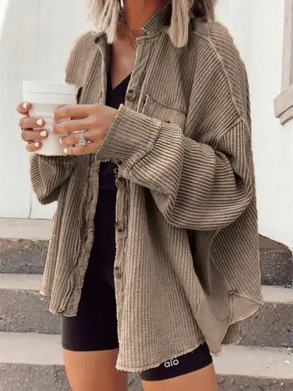 Fashion Lapel Double Pocket Panel Jacket