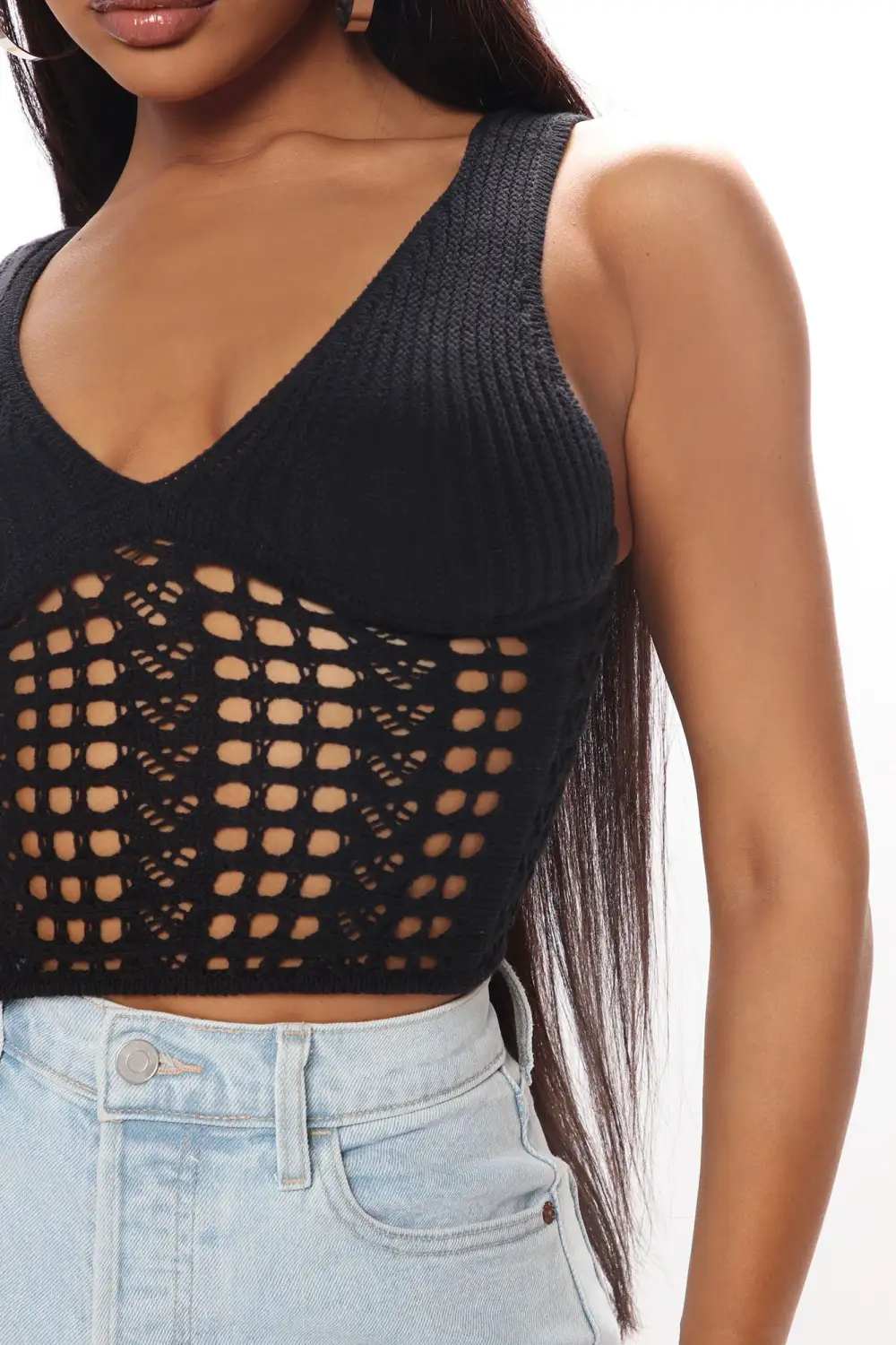 Young And Careless Knit Tank - Black