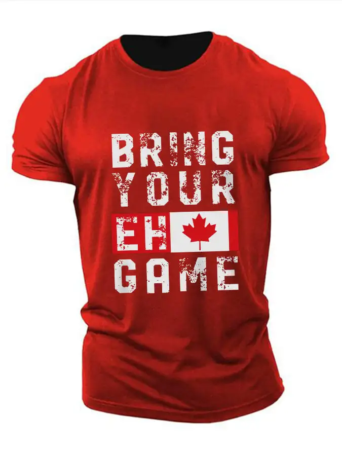 Men's Bring Your Eh Game Printed Loose Fit T-Shirt