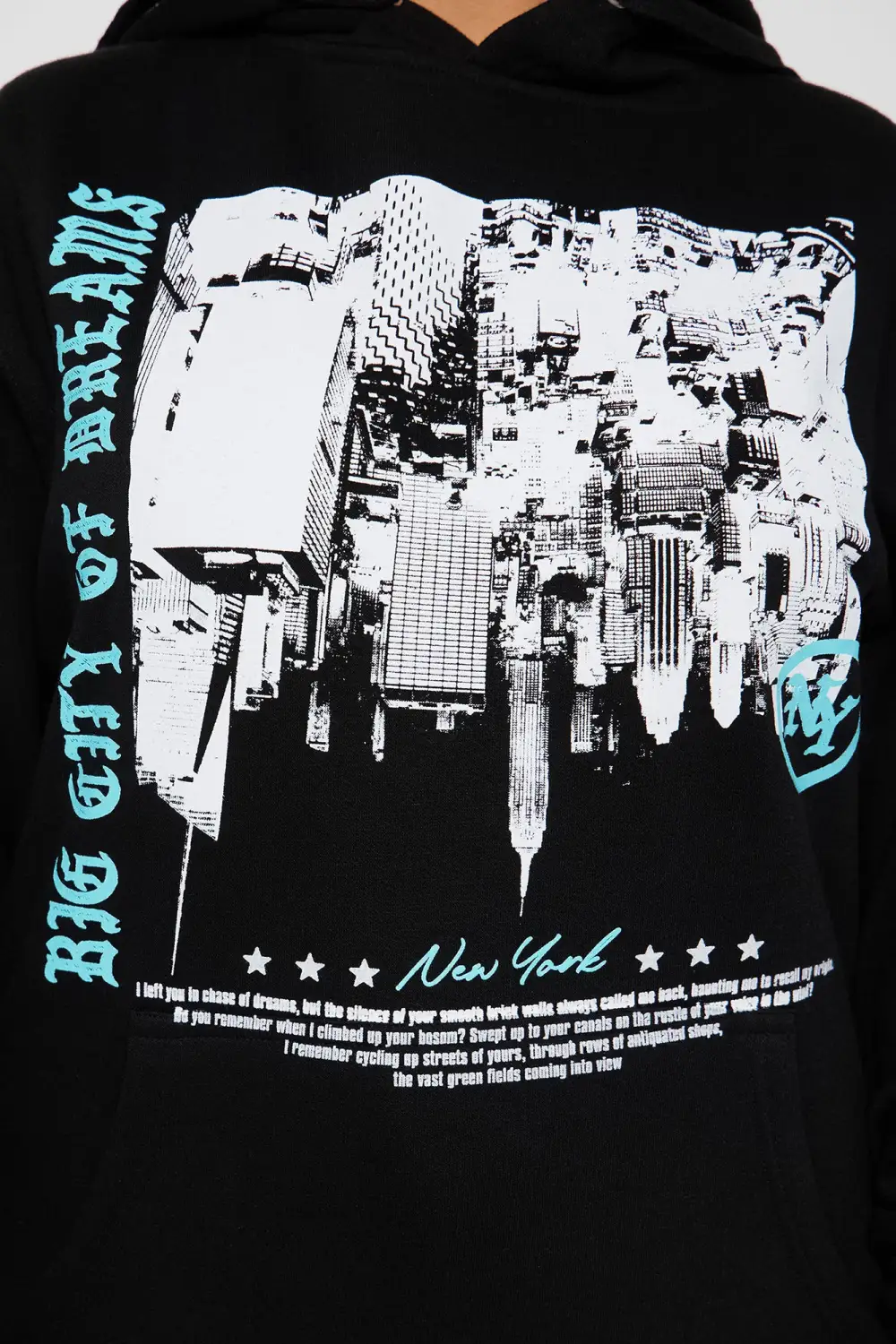 New York Blessed Love Hoodie - Black