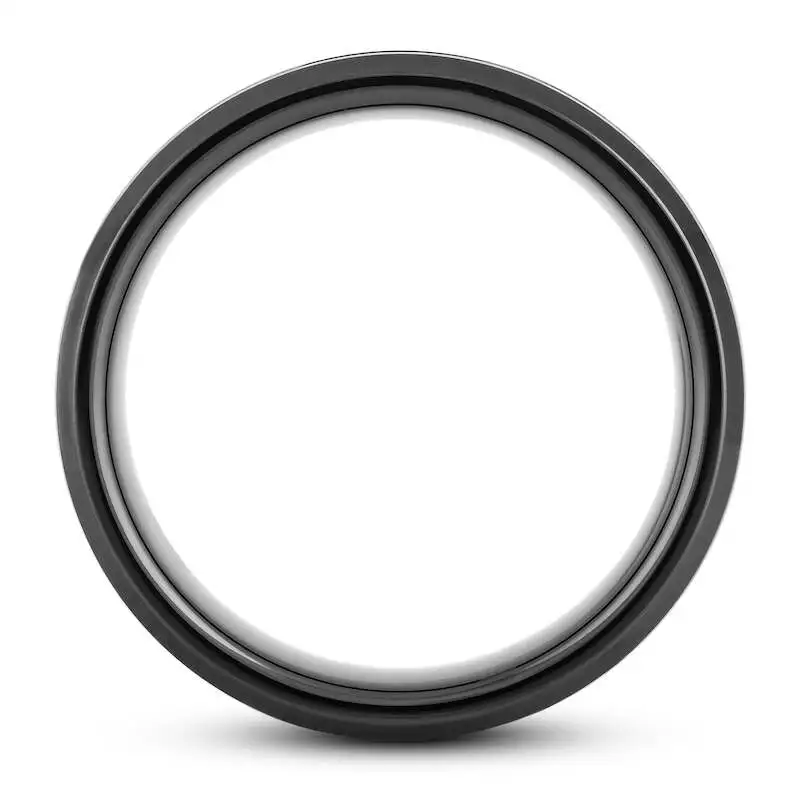 8mm Wedding Band Black Tungsten Carbide