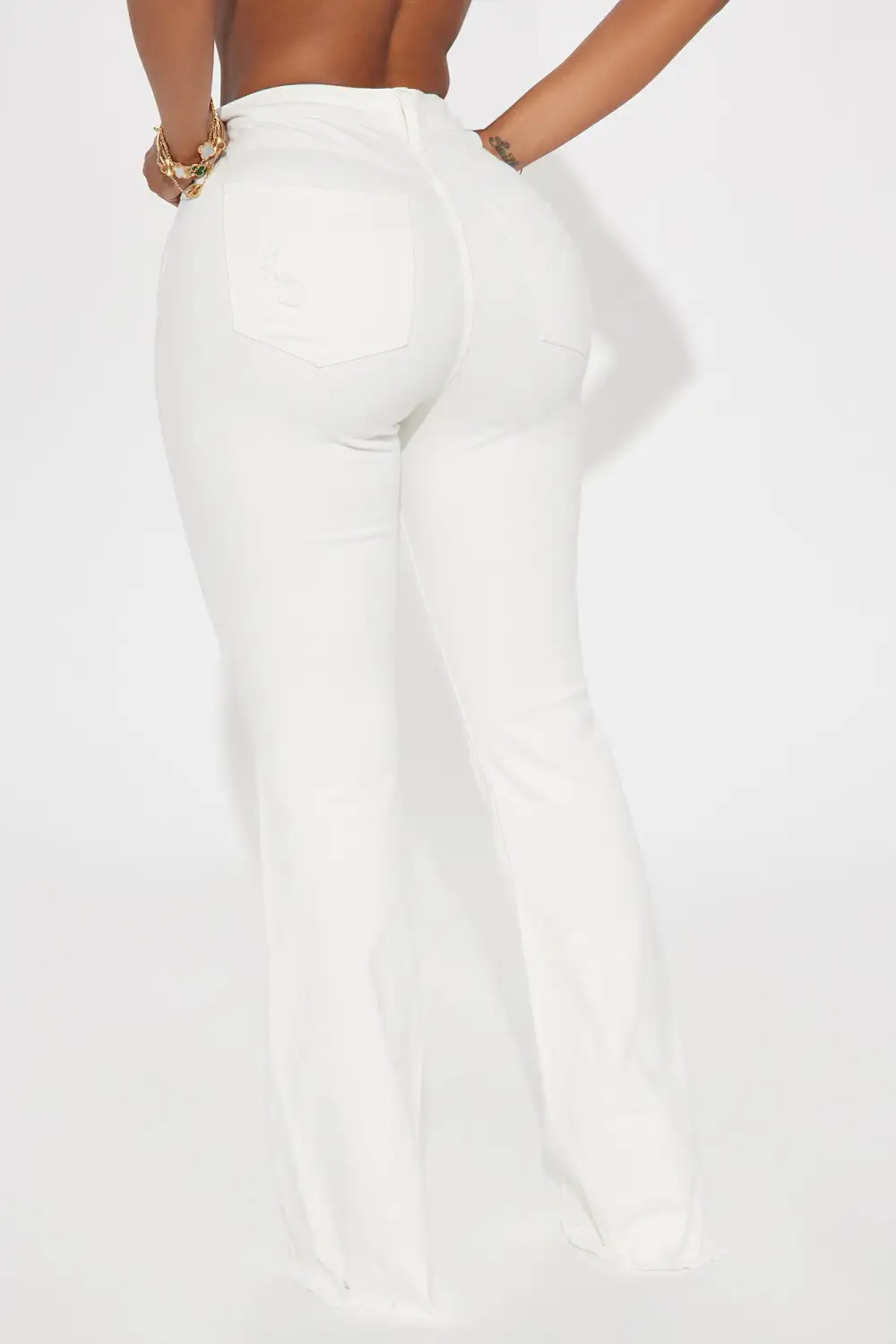 Up Next Stretch Flare Jeans - White