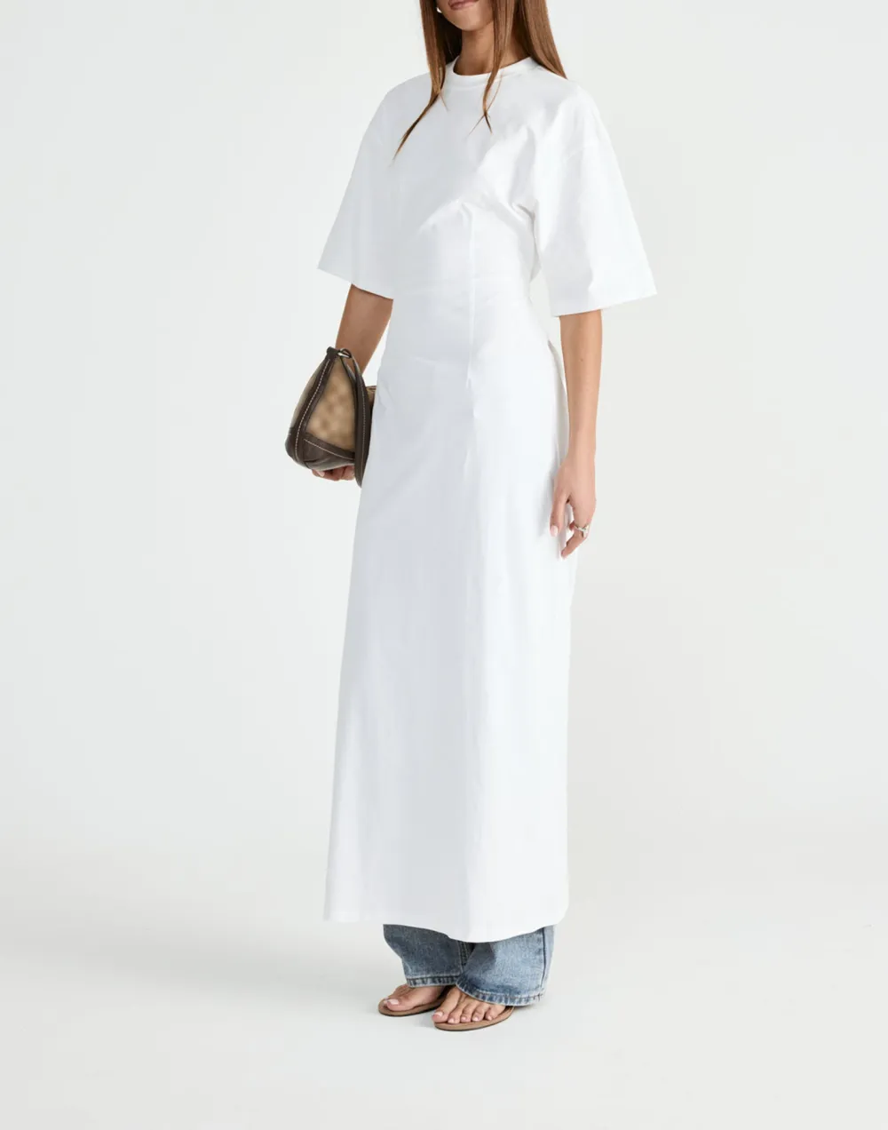 Pure Cotton Breathable Round Neck Long Dress