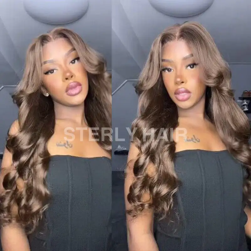 Fast Shipping #4 Chocolate Brown 13×6 Full Lace Body Wave Lace Front Wig