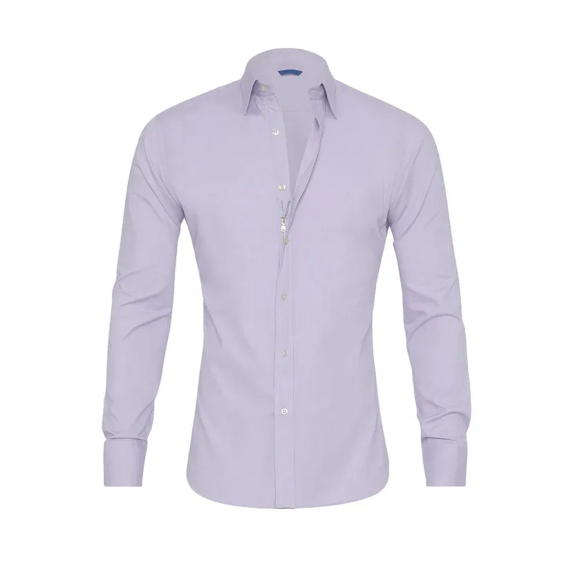 Men’s Zipper Oxford Shirt – Classic Style, Modern Comfort
