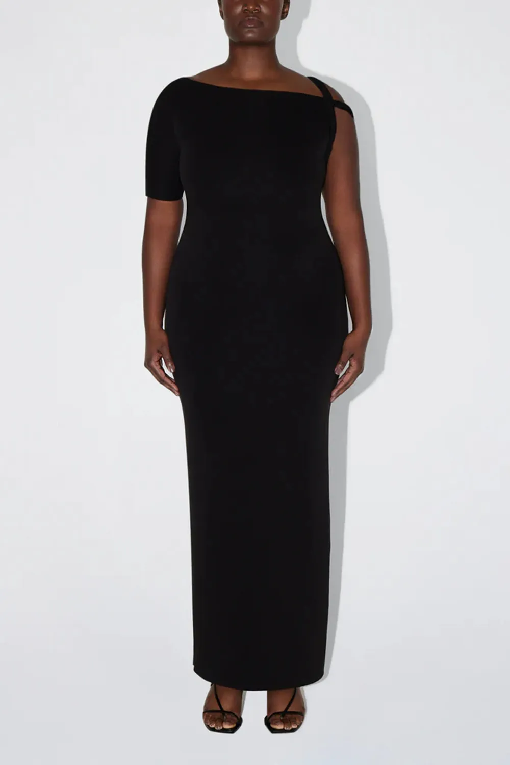 Sueded Stretch Twist Maxi Dress | Stone