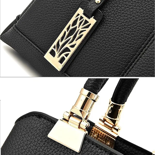 Women's Handbag Crossbody Bag Satchel Top Handle Bag PU Leather Daily Zipper Chain Solid Color Wine Black Pink