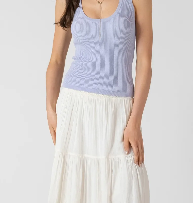Scoop Neck Ribbed Sweater Tank