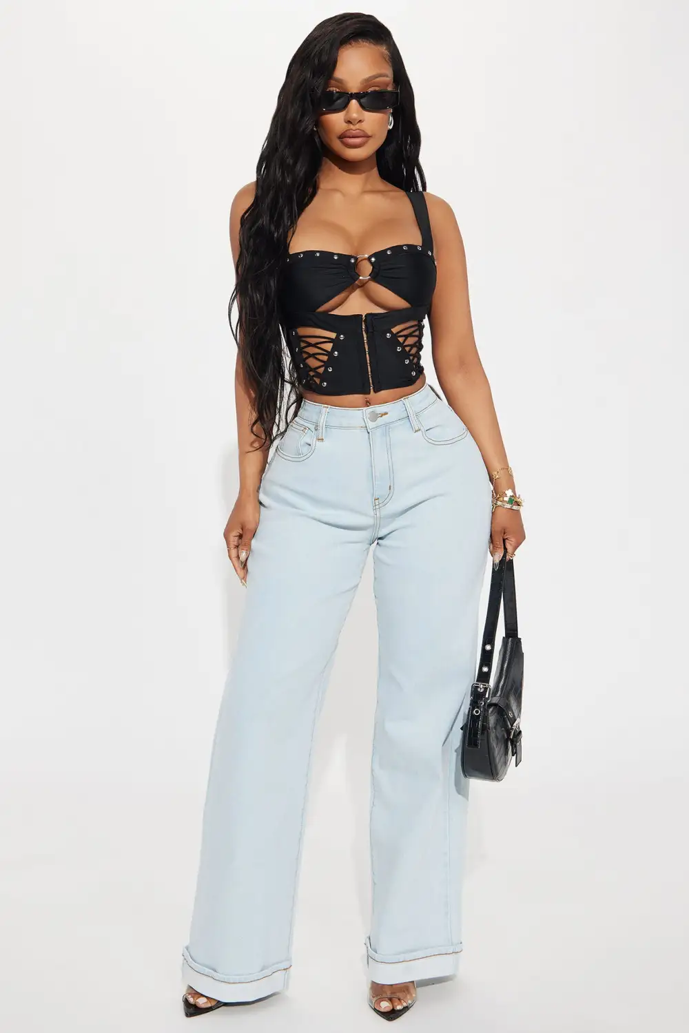 Poppin' Off Stretch Baggy Jeans - Light Wash