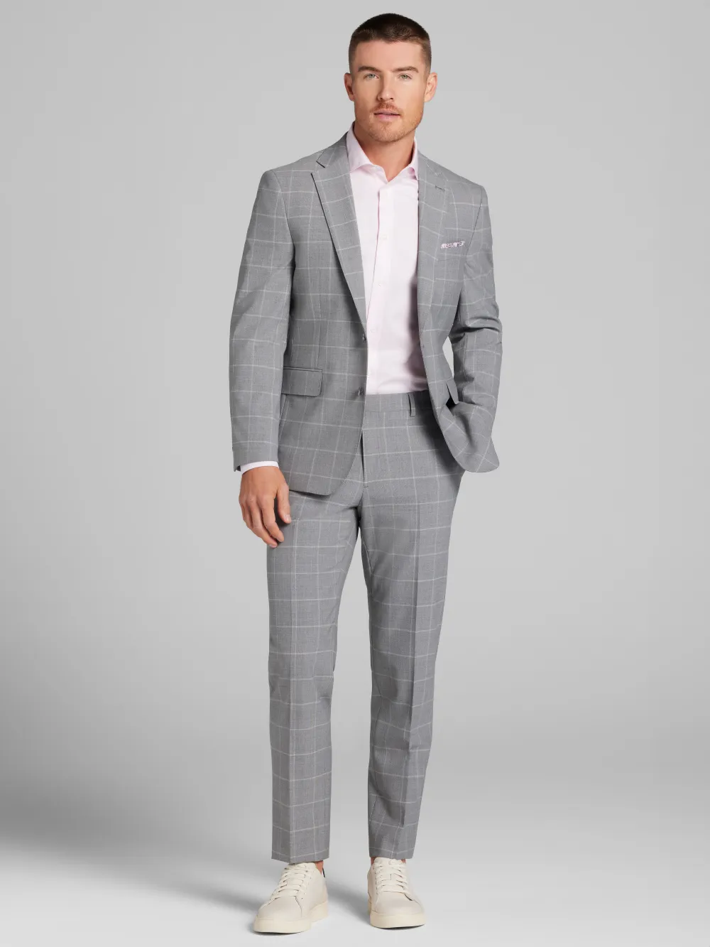 JOE Joseph Abboud Slim Fit Windowpane Plaid Suit Jacket