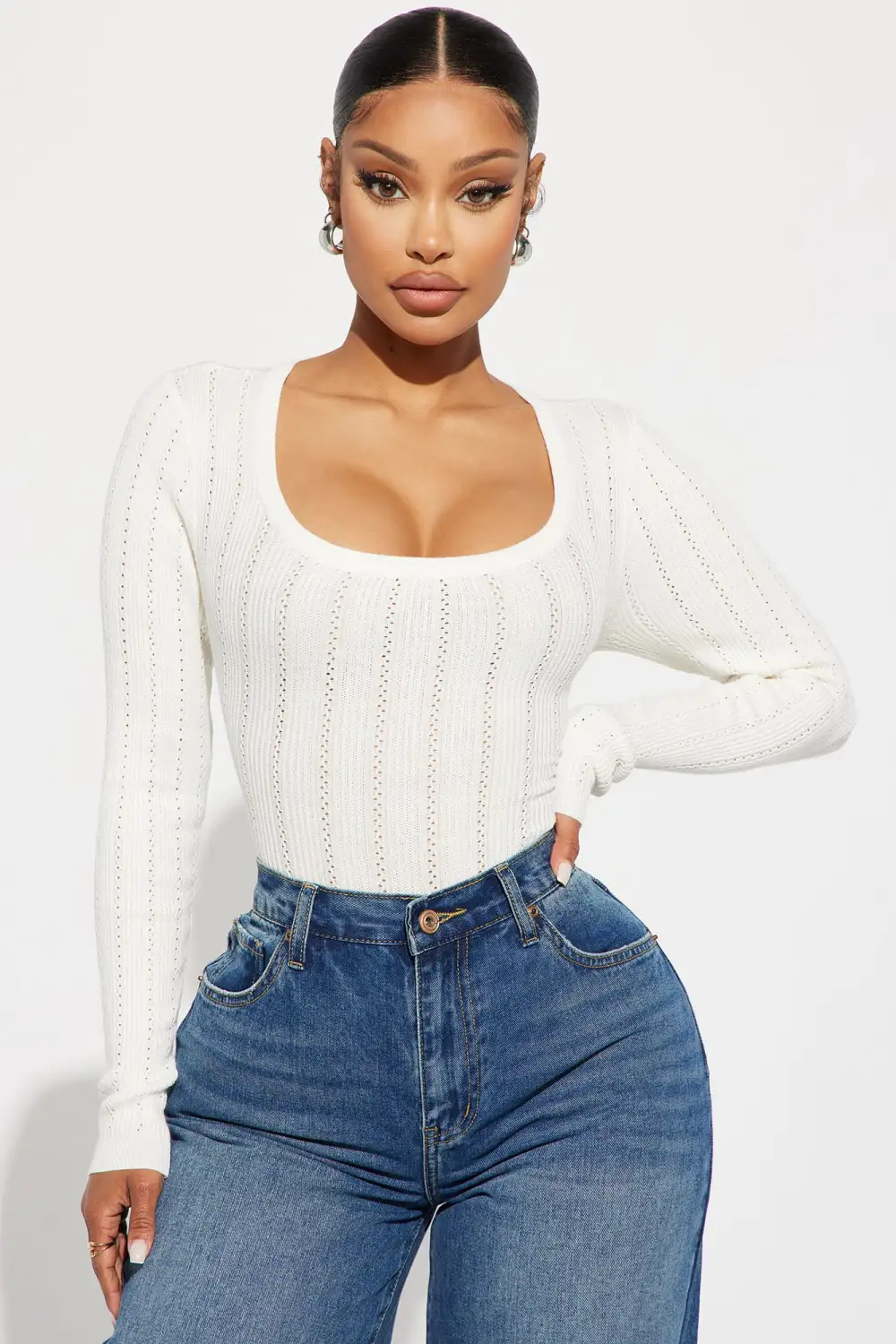 Givin' Favors Ribbed Bodysuit - Off White