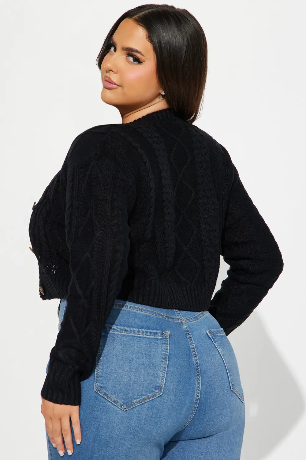 Missed You Cable Knit Sweater Set - Black