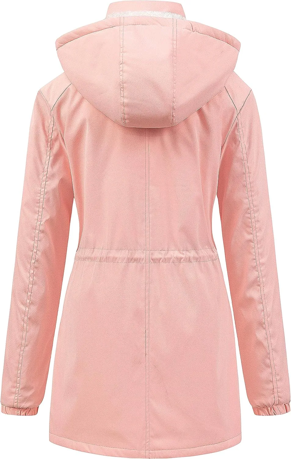 Women's Mid-Length Parka Winter Outerwear Jacket Soft Fleece Warm Snow Coat