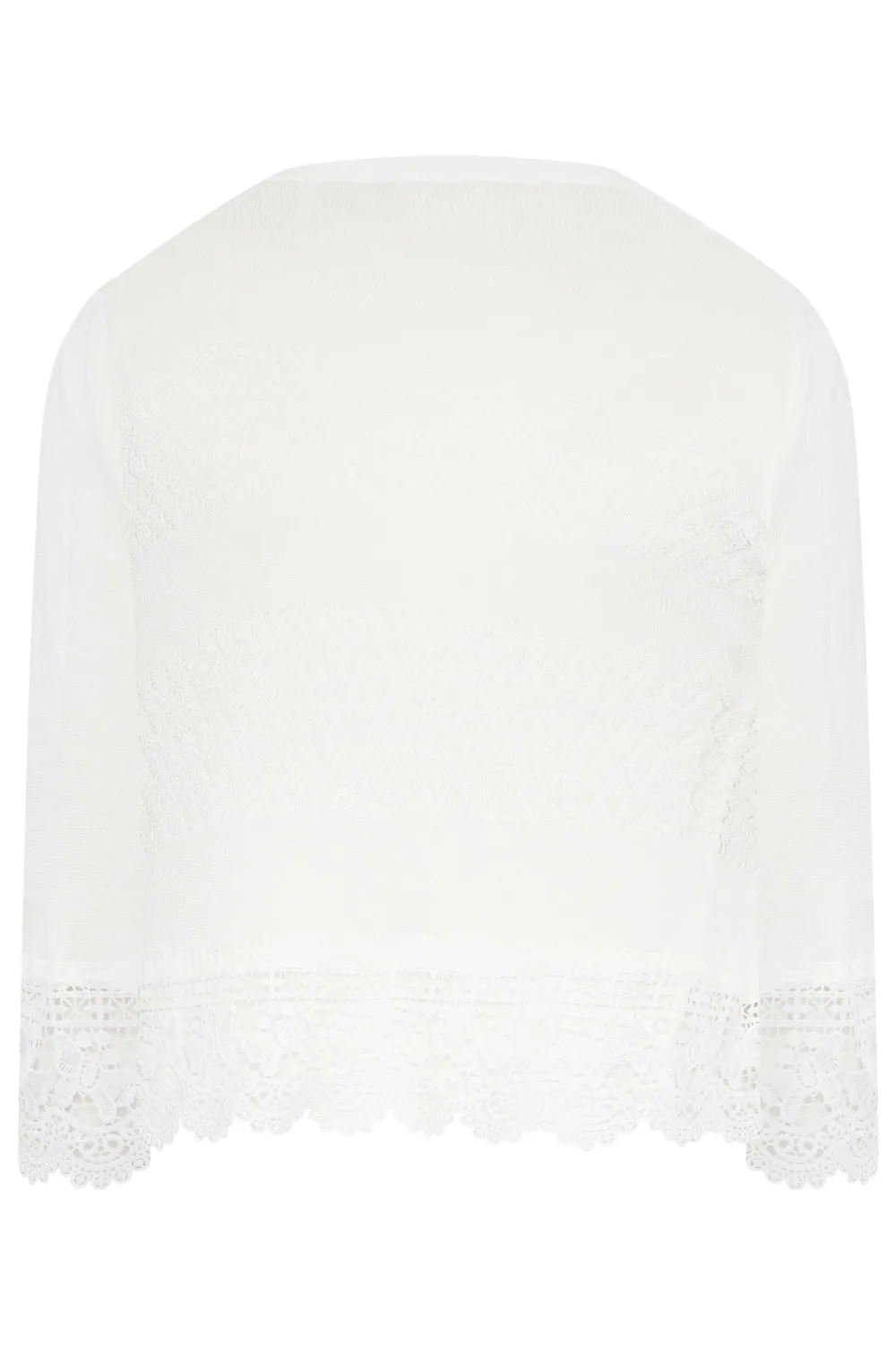 YOURS Curve White Lace Waterfall Shrug