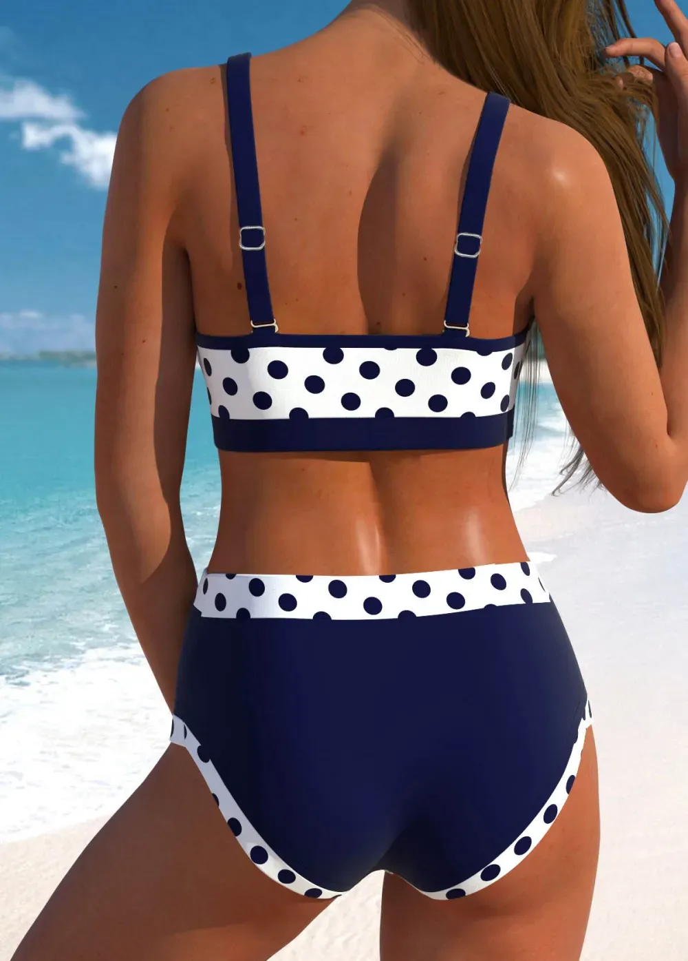 Bowknot Striped Black Wide Strap Bikini Top