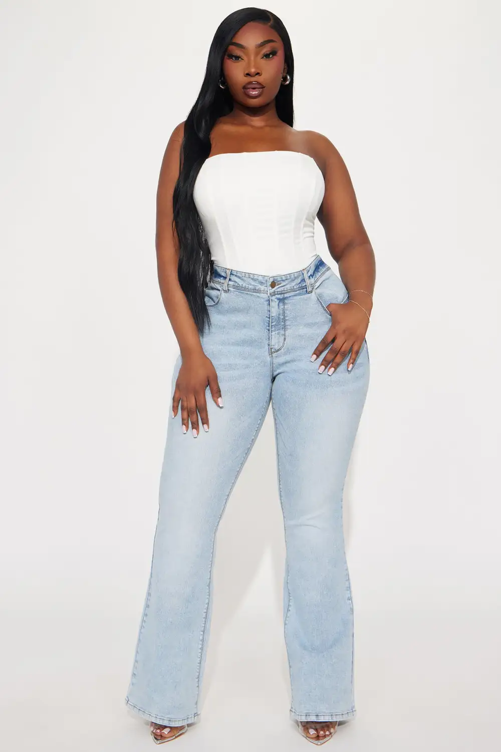 Lost Without You Soft Stretch Bootcut Jeans - Light Wash