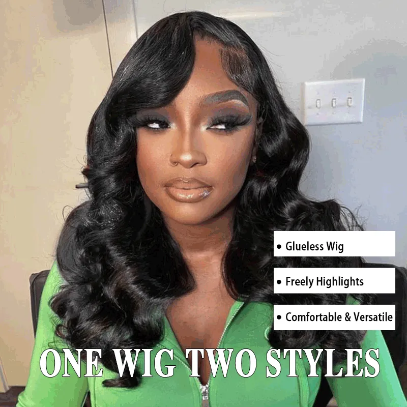 One Wig More Styles | @thequeenleora Recommend Glueless Body Wave Wig With Free Colored Clips Invisible Lace Wig Dome Cap Wigs