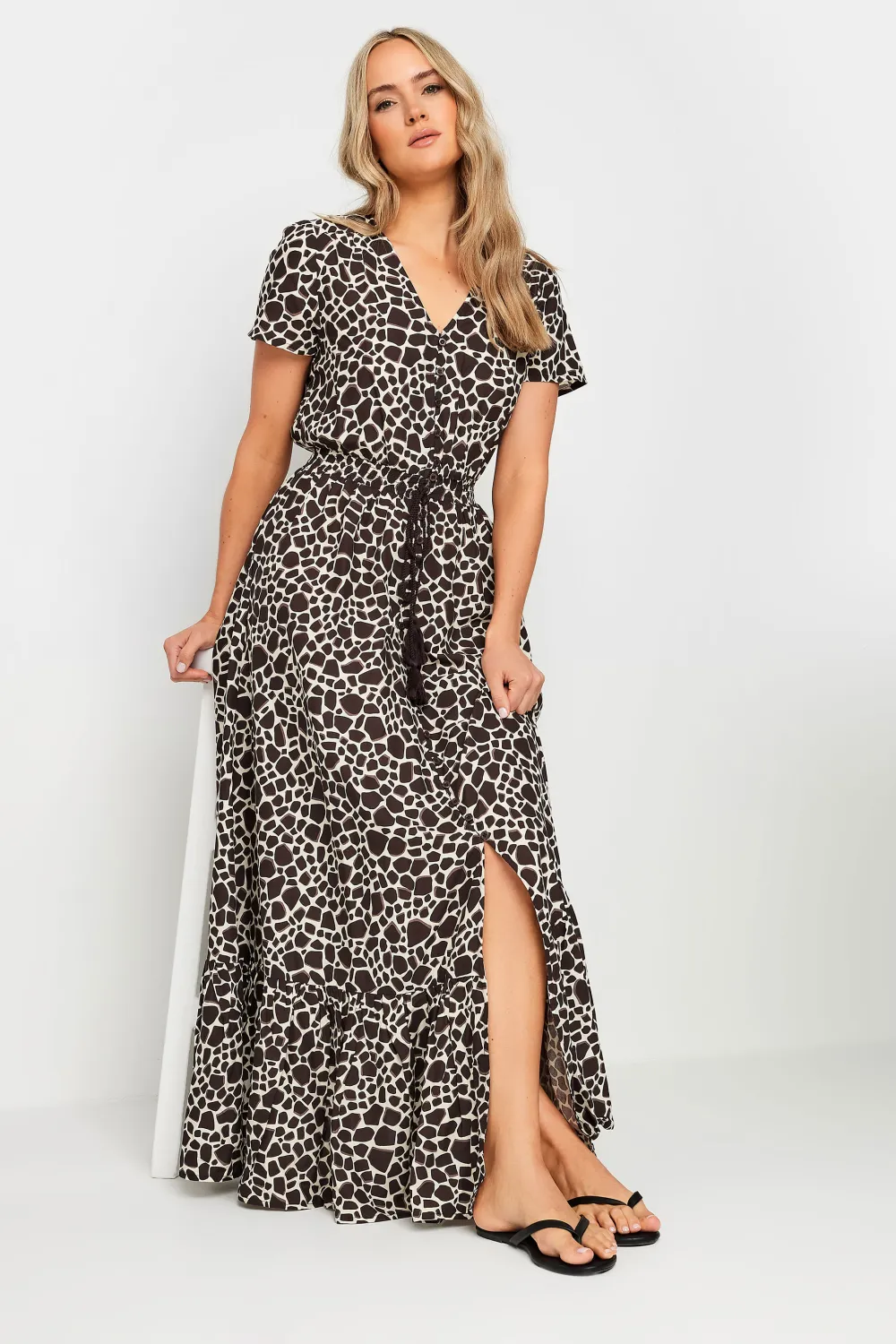 LTS Tall Natural Brown Animal Maxi Dress