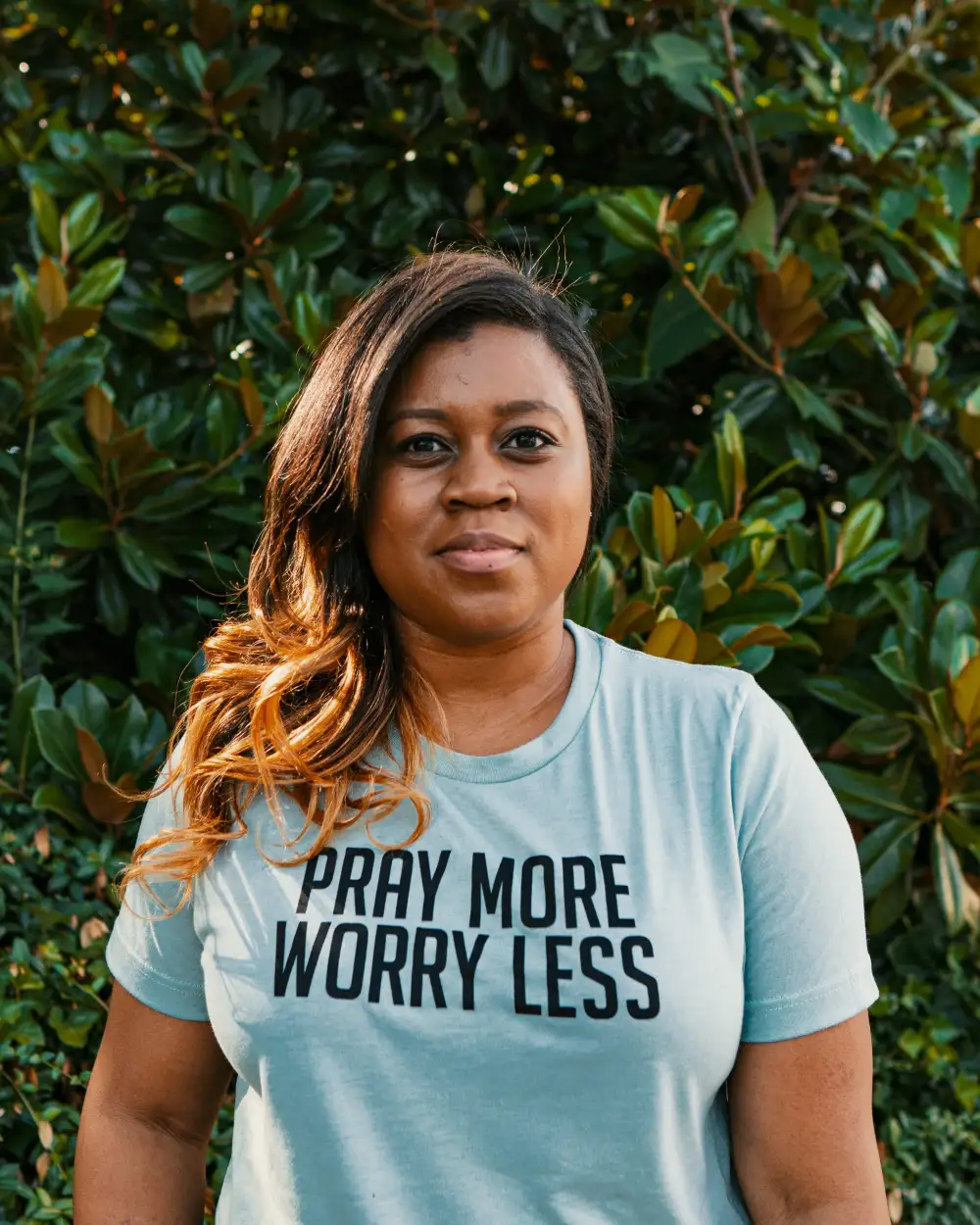 Pray More Worry Less Adult Box T-Shirt