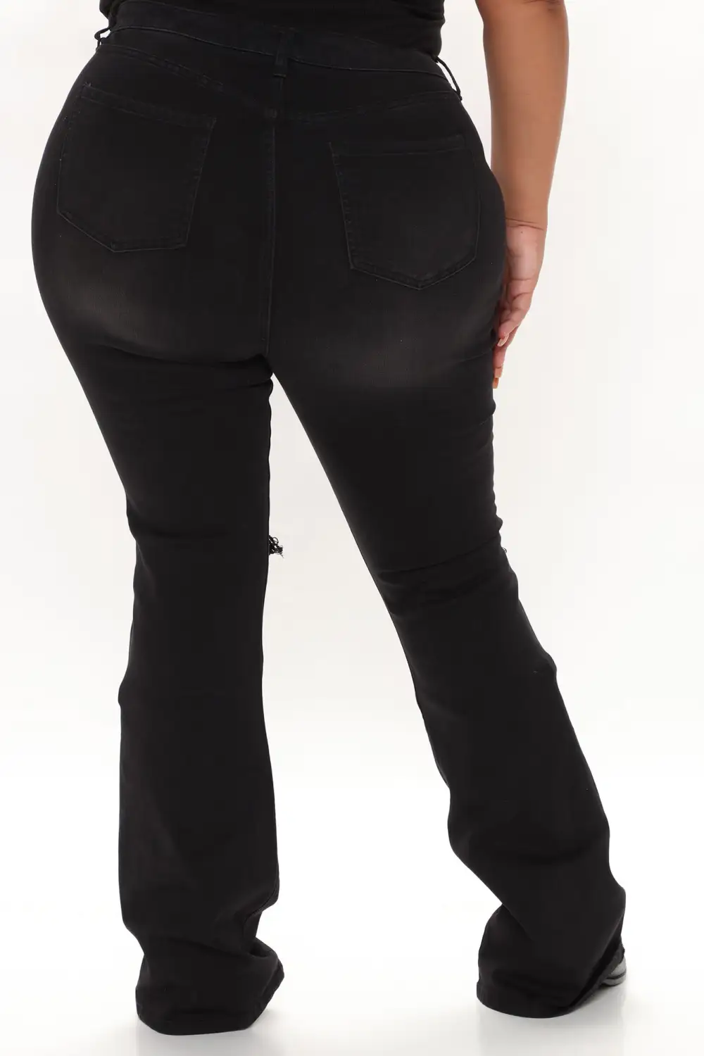 Jessie Mid Rise Distressed Bootcut Jean - Black