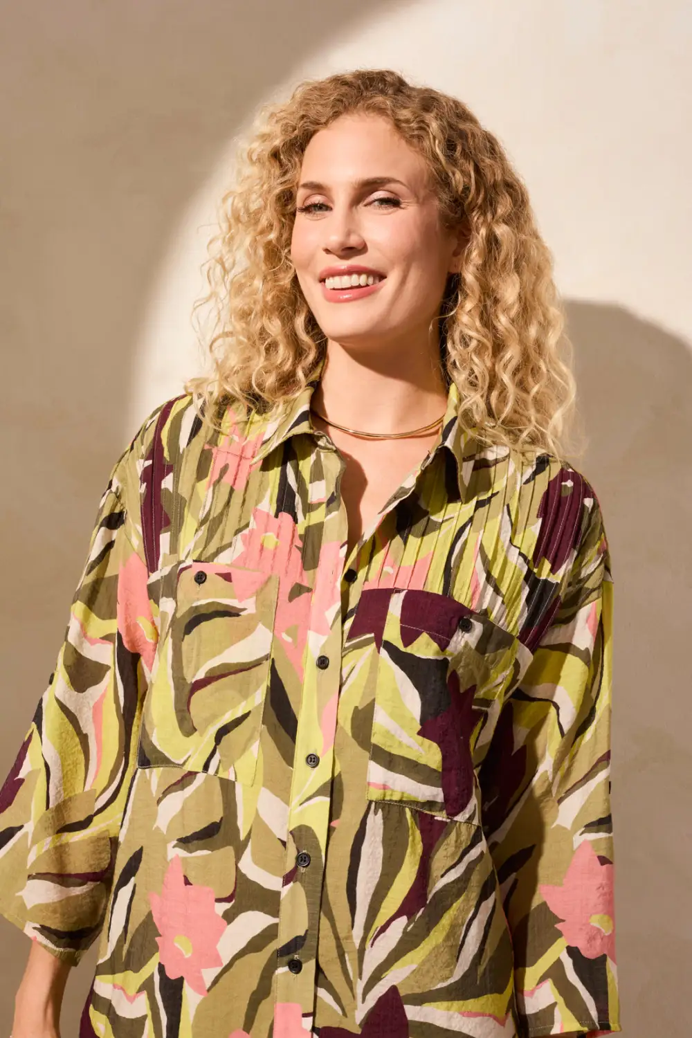 Flowy Pin Tuck Dress With Roll-Up Sleeves-Dunegrass