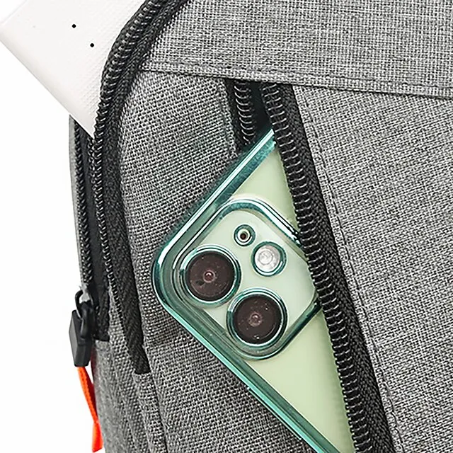 Men's Crossbody Bag Shoulder Bag Chest Bag Polyester Outdoor Shopping Zipper Large Capacity Waterproof Lightweight Solid Color Double gray Black Blue