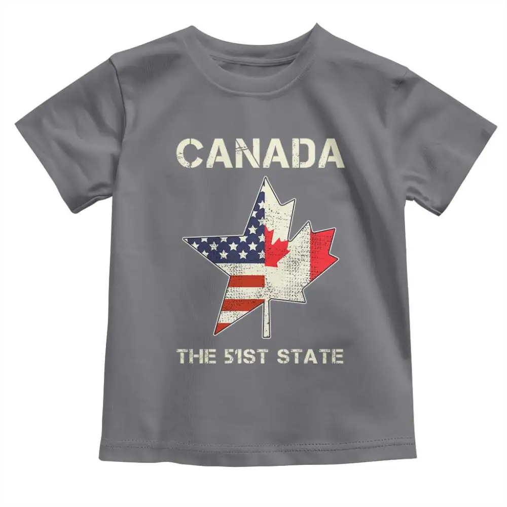 Canada The 51st State Toddler T Shirt Maple Canadian American Flag TS09