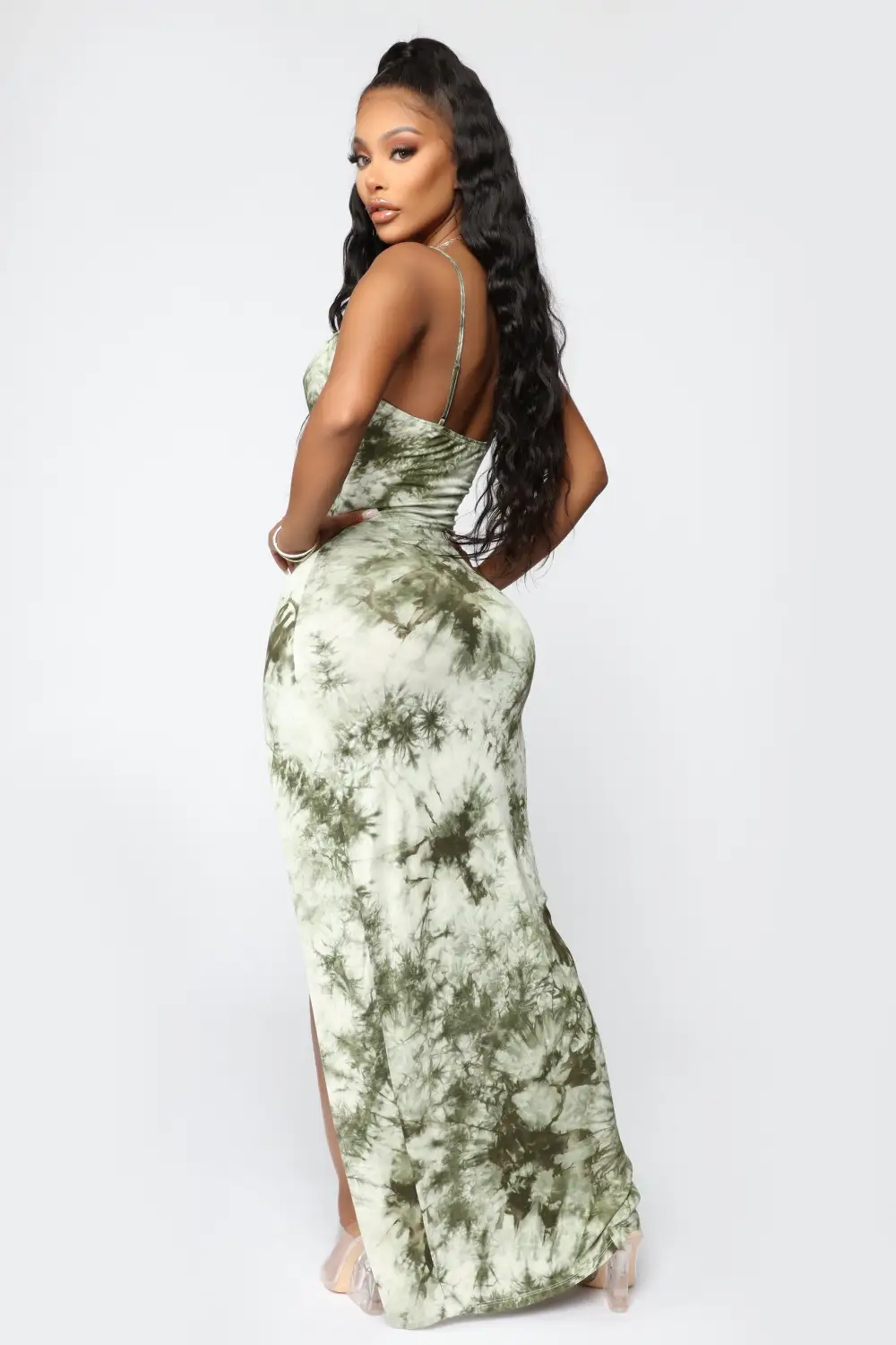 Dying For Your Love Tie Dye Maxi Dress - Olive