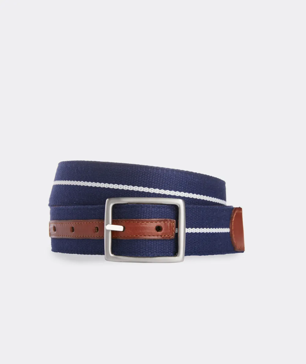 Leather & Webbing Reversible Belt