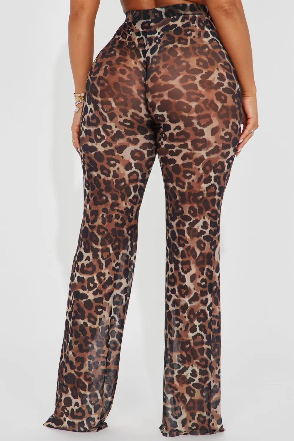 Sunshine See Through Cover Up Pant - Leopard