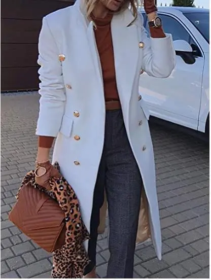 Clearance Sale - Lady'S Long Woolen Coat Multi-Button Woolen Coat