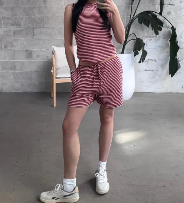 Striped Pull-On Casual Shorts