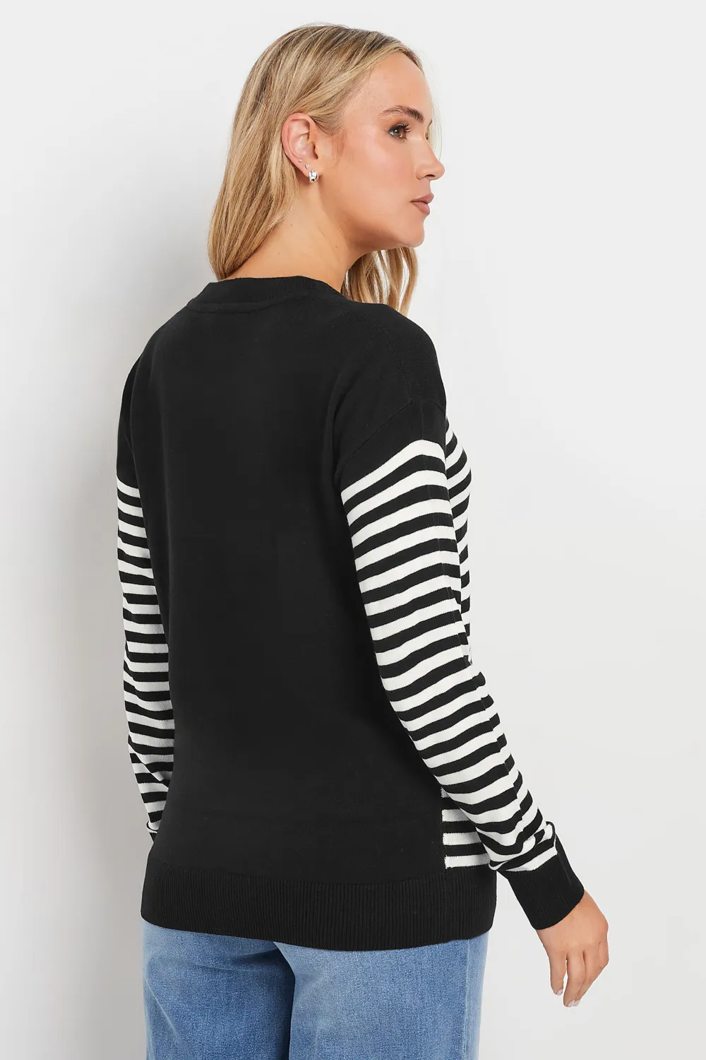 LTS Tall Black Star & Stripe Print Jumper