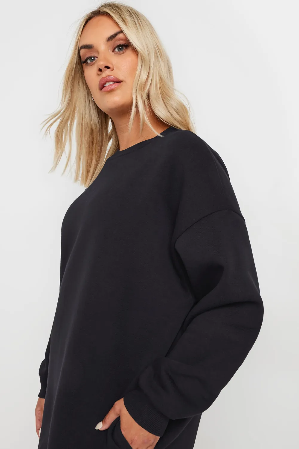 YOURS Curve Black Sweatshirt Dress