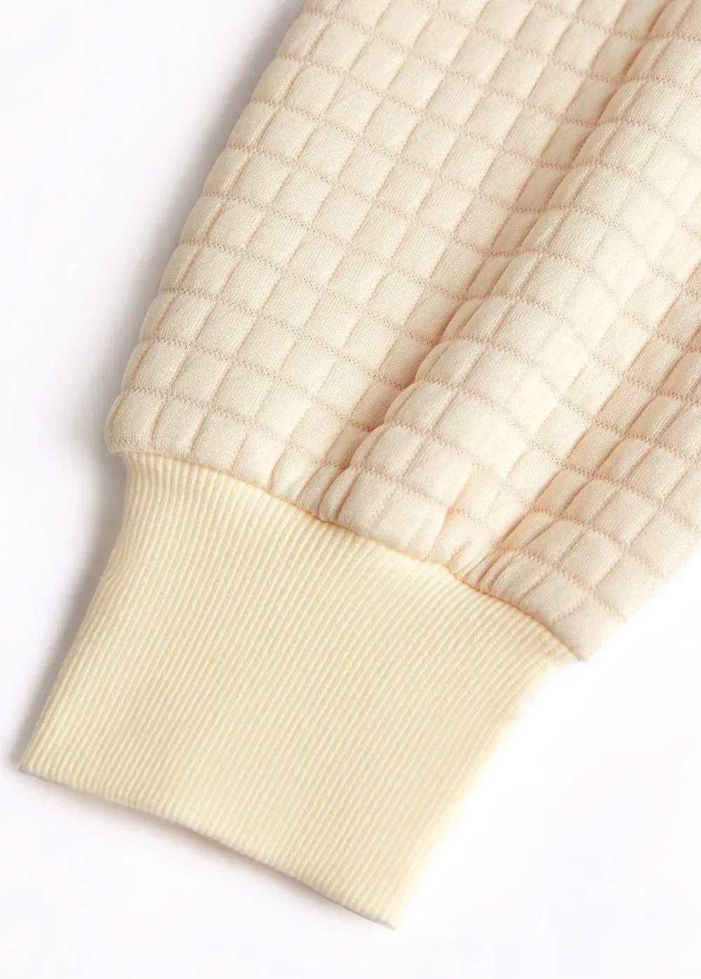 Light Yellow Button Geometric Print Long Sleeve Sweatshirt