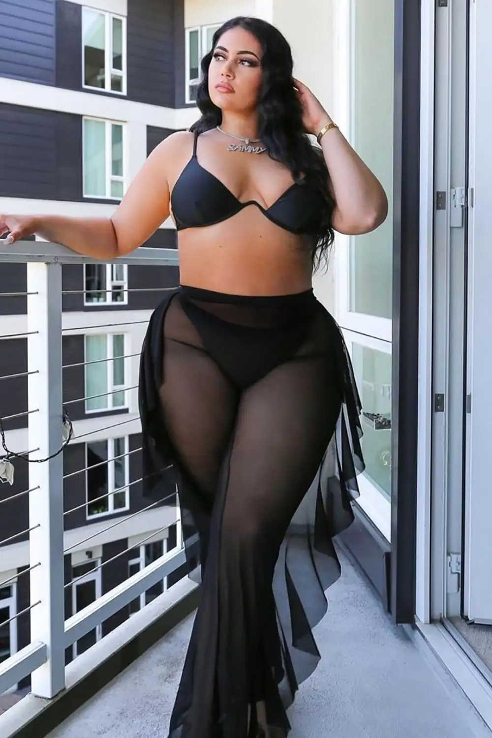 Sunshine See Through Cover Up Pant - Black