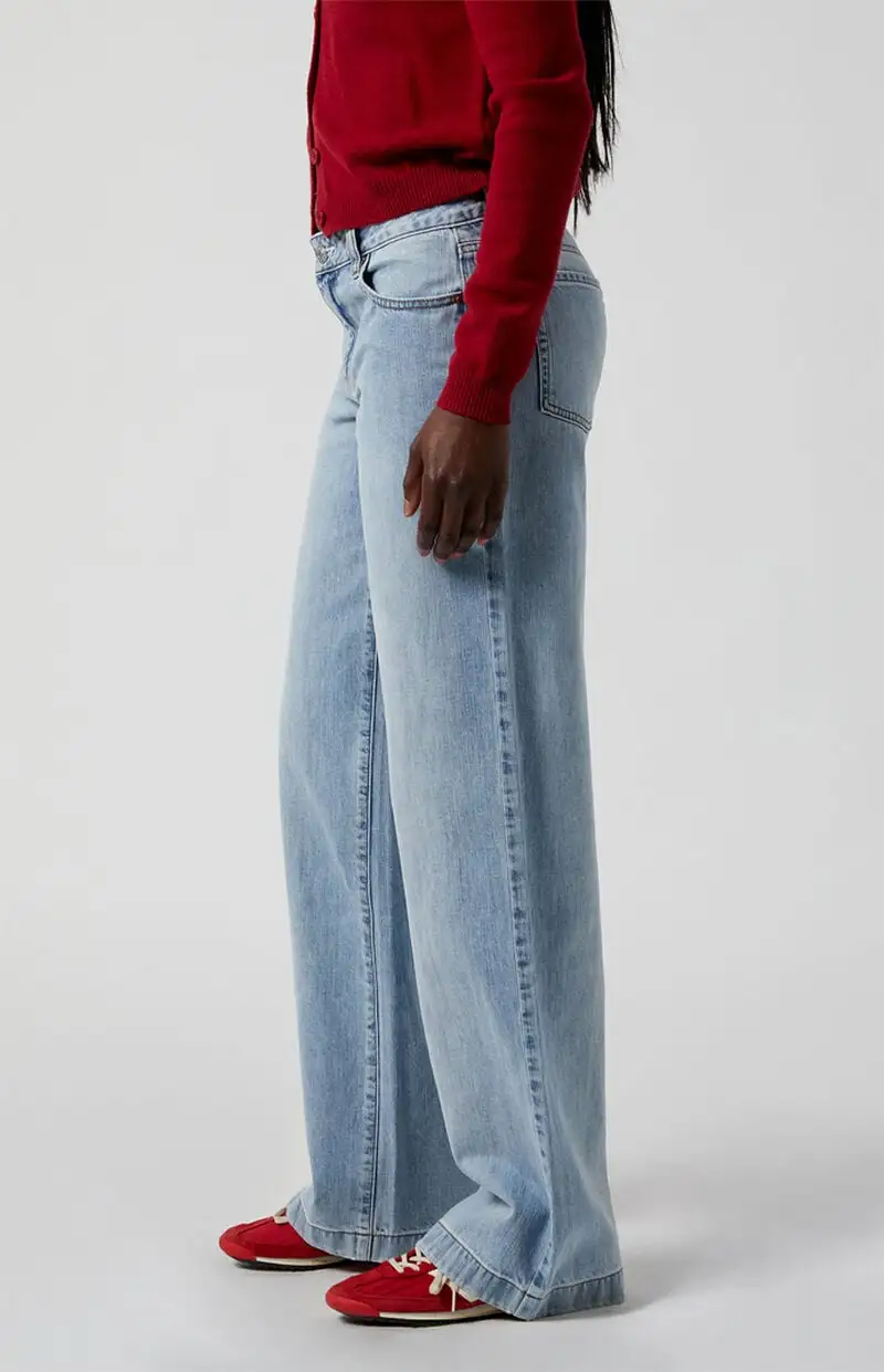 PacSun Casey Low Rise Baggy Jeans Light Indigo