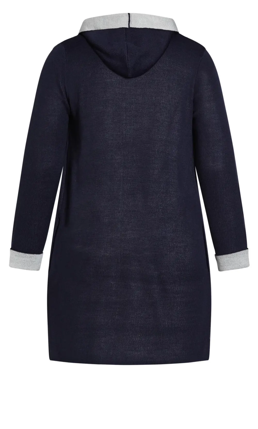 Evans Navy Hooded Longline Cardigan
