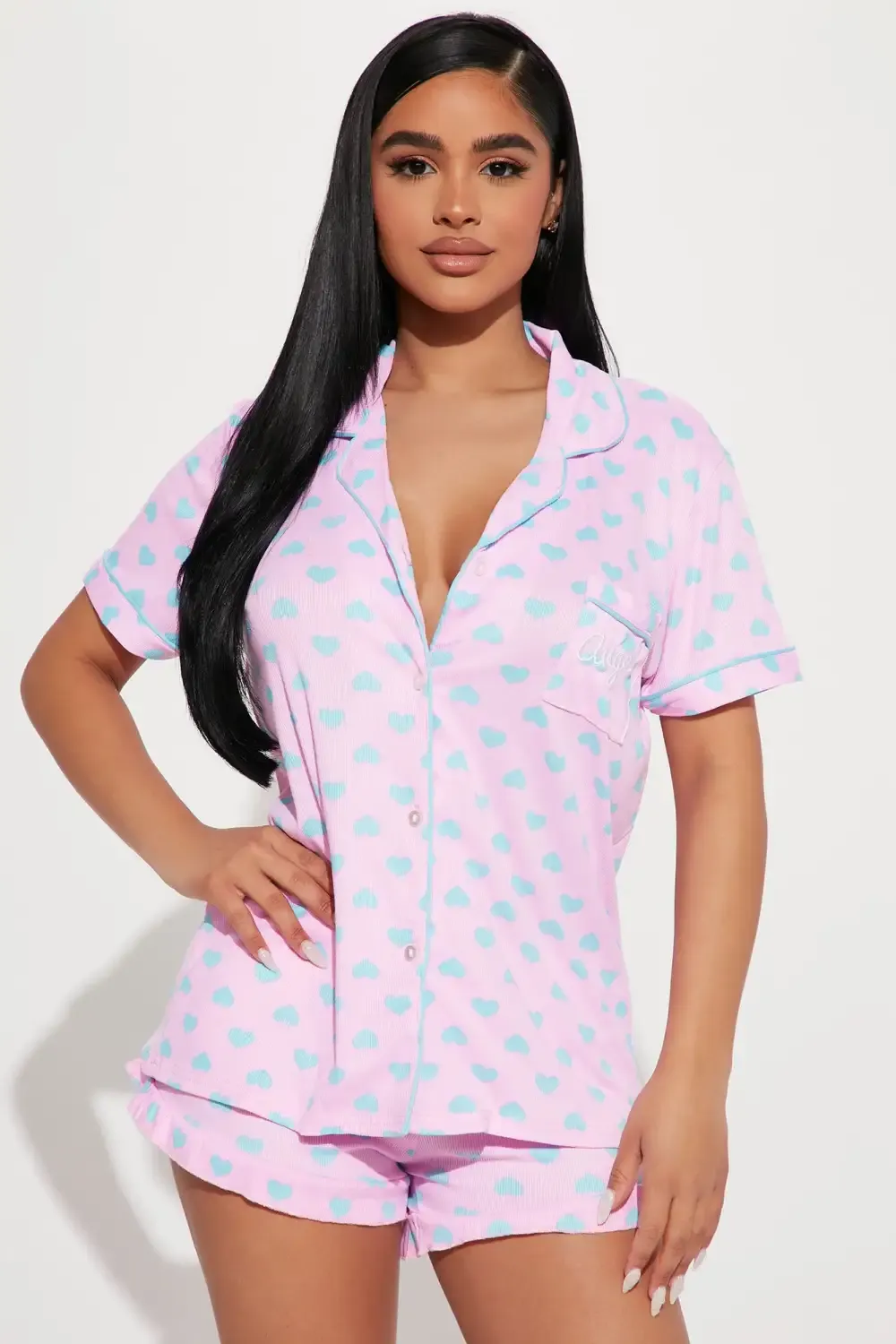 Angel In Your Dreams PJ Short Set - Pink/combo