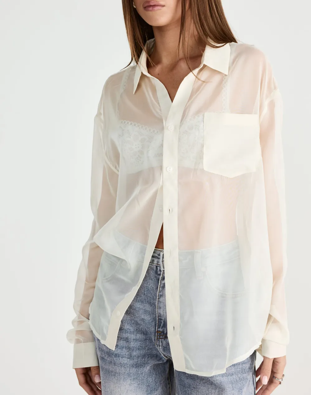 Fashionable Transparent Women's Shirt