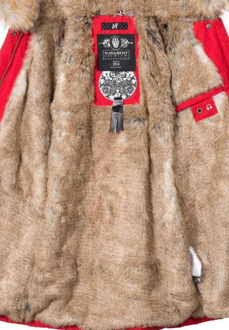 Plain  parka  coat black