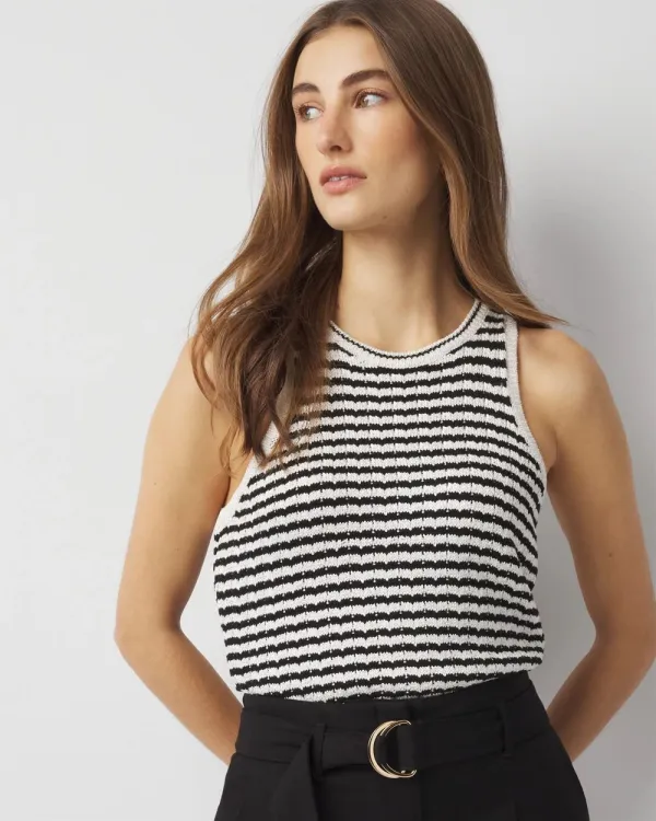 Petite Striped Sweater Tank