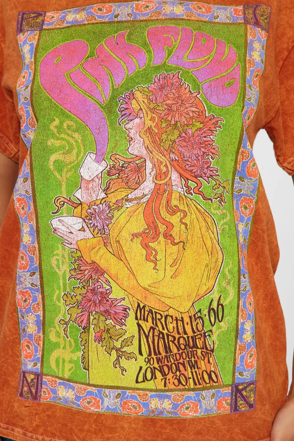 Pink Floyd 1966 Washed Tshirt - Rust